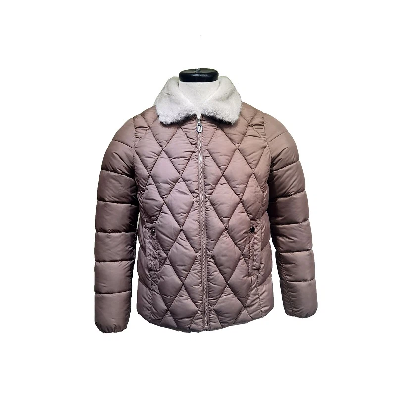 Damen Pelz Bubble Mantel Kurz